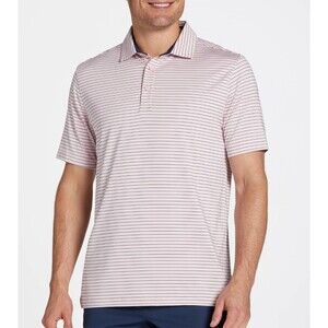Walter Hagen Performance 11 Pastel Pink Striped Classic Golf Polo Stretch XXL
